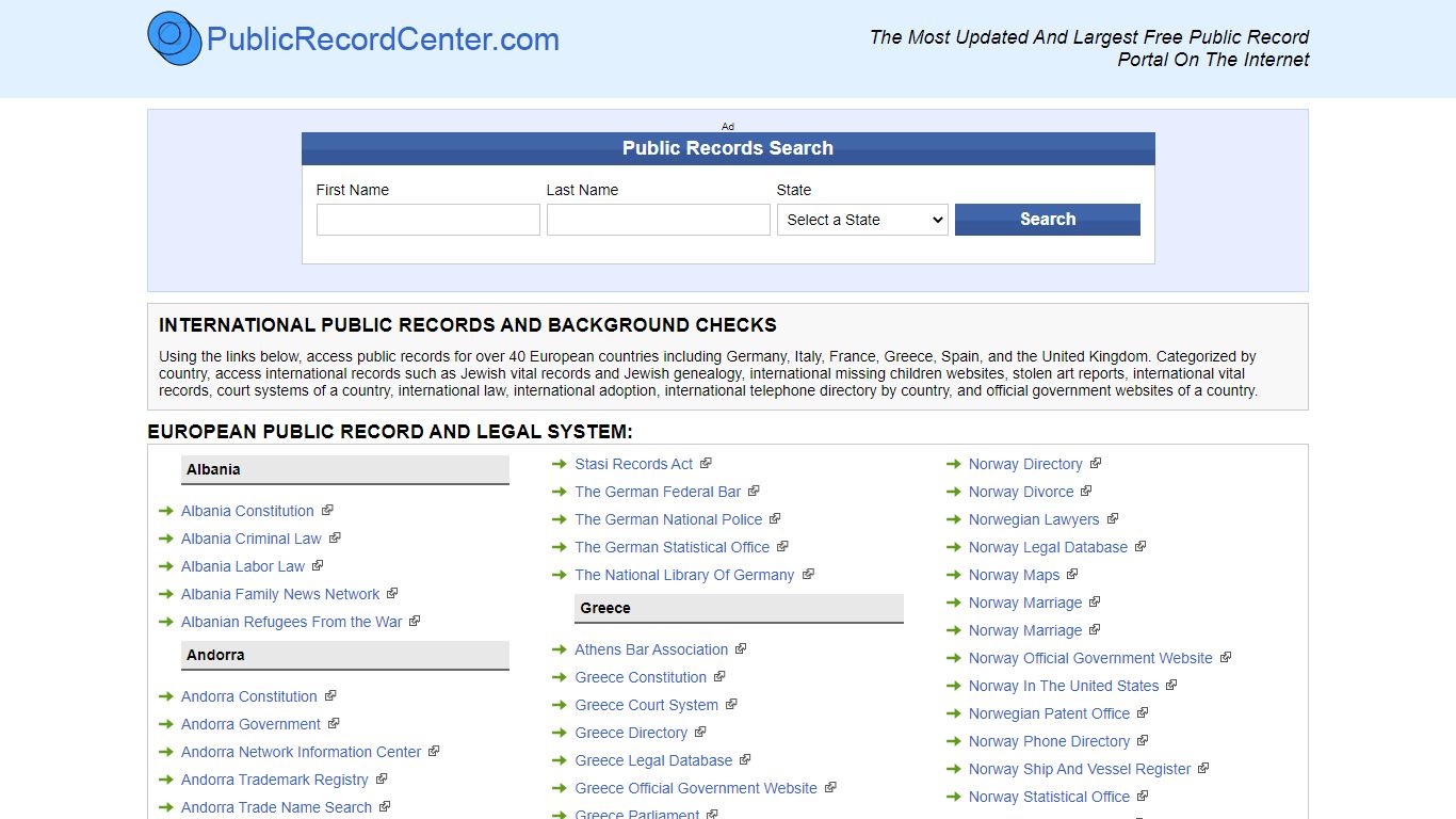 Free International Public Record, From The Largest And Background Checks