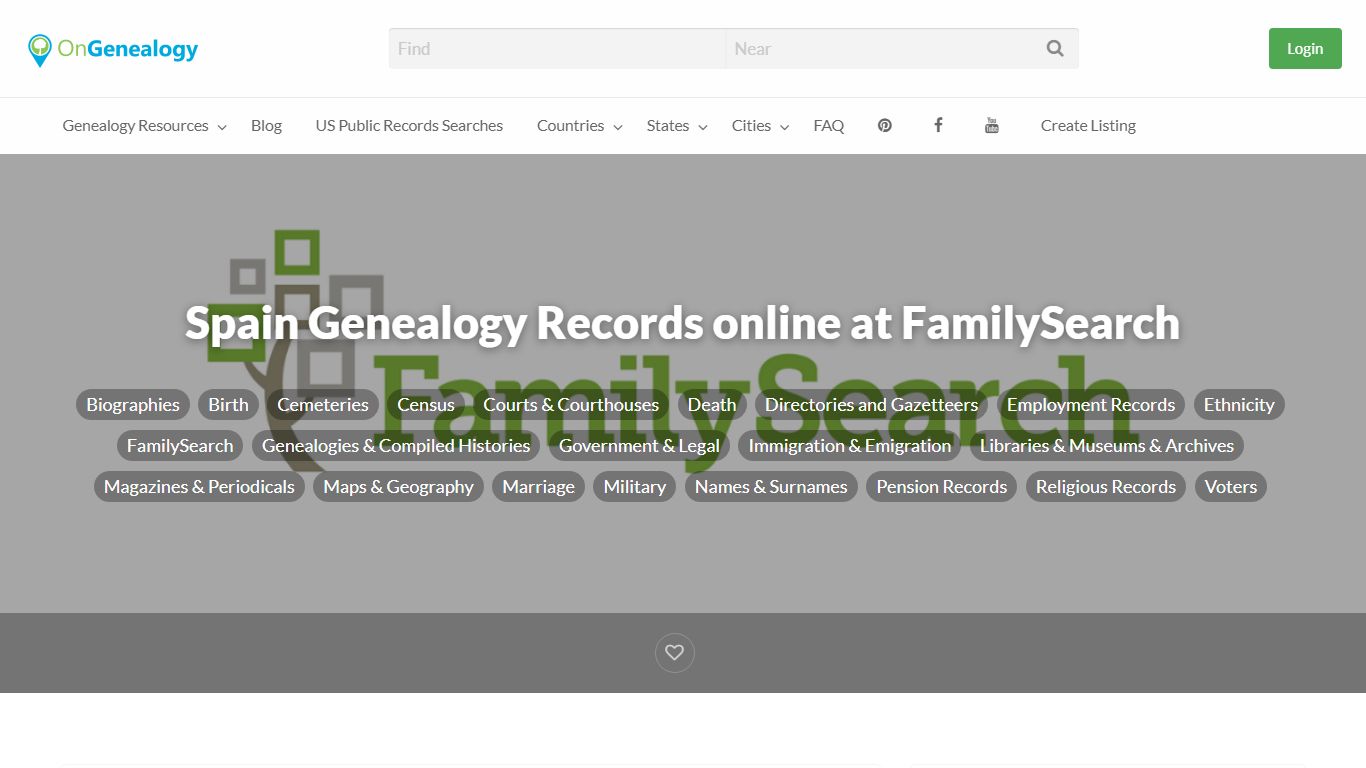 Spain Genealogy Records online at FamilySearch - OnGenealogy