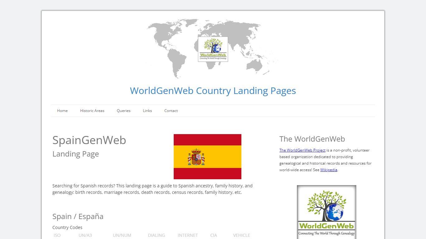 Spanish Genealogy / SpainGenWeb - WorldGenWeb Project