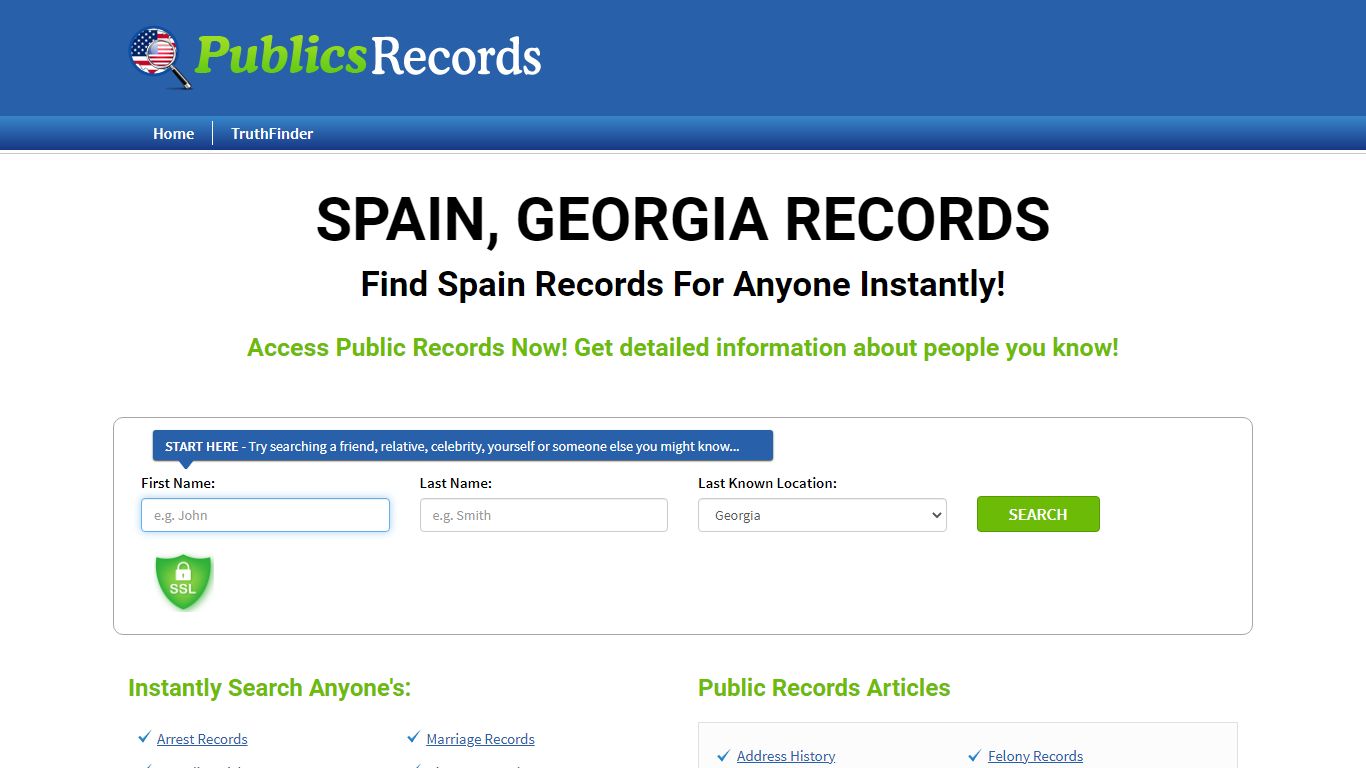 Find Spain, Georgia Records!